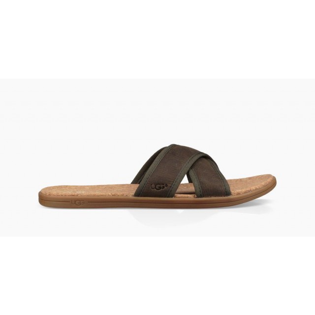Variant steen toewijding Ugg Seaside slide heren sandale leer | Slippery.nl - Dé online  slipperwinkel!